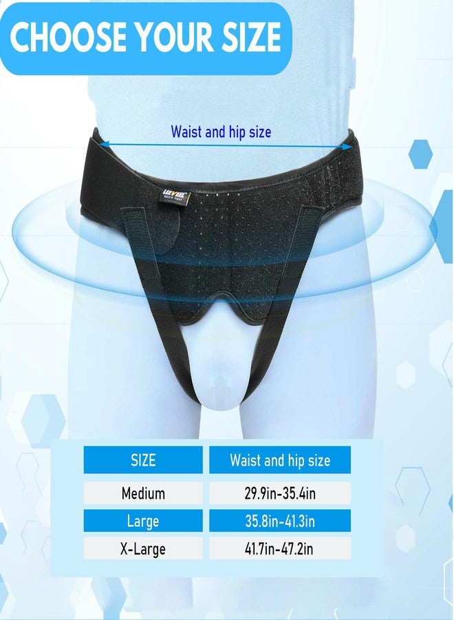 leeveel Hernia Belts for Men,Medical Hernia Guard Inguinal Truss for Single/Double,Sports Hernia Adjustable Waist Strap with 2 Removable Compression Pads (Medium) - Image 4