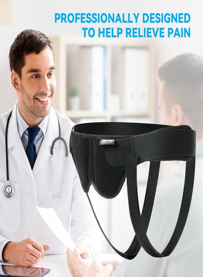 leeveel Hernia Belts for Men,Medical Hernia Guard Inguinal Truss for Single/Double,Sports Hernia Adjustable Waist Strap with 2 Removable Compression Pads (Medium) - Image 3