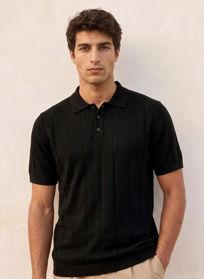 Splash FAV Basic Short Sleeves Textured Polo T-shirt