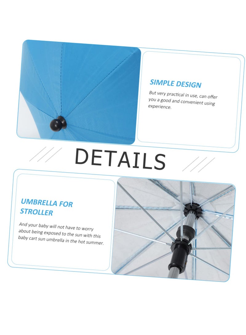 Newborn Stroller Umbrella, Clip-on Sunshade for Infant Pushchairs, Offers UV Protection with Durable Fabric, Large Umbrella for Strollers and Deck Chairs, Blue - Image 4