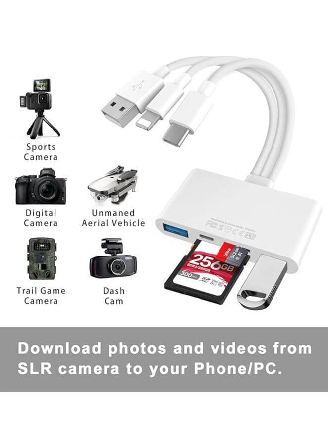 OLYSON 5-in-1 Memory Card Reader, USB OTG Adapter & SD Card Reader for i-Phone/i-Pad, USB C and USB A Devices with Micro SD & SD Card Slots, Supports SD/Micro SD/SDHC/SDXC/MMC - Image 2