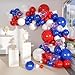 MEBAY Blue Red White Balloons Arch Garland Kit 147 Pcs Royal Blue Red White Confetti Blue Red Balloon for Graduation Birthday Party Baby Shower Wedding Decorations - Image 2
