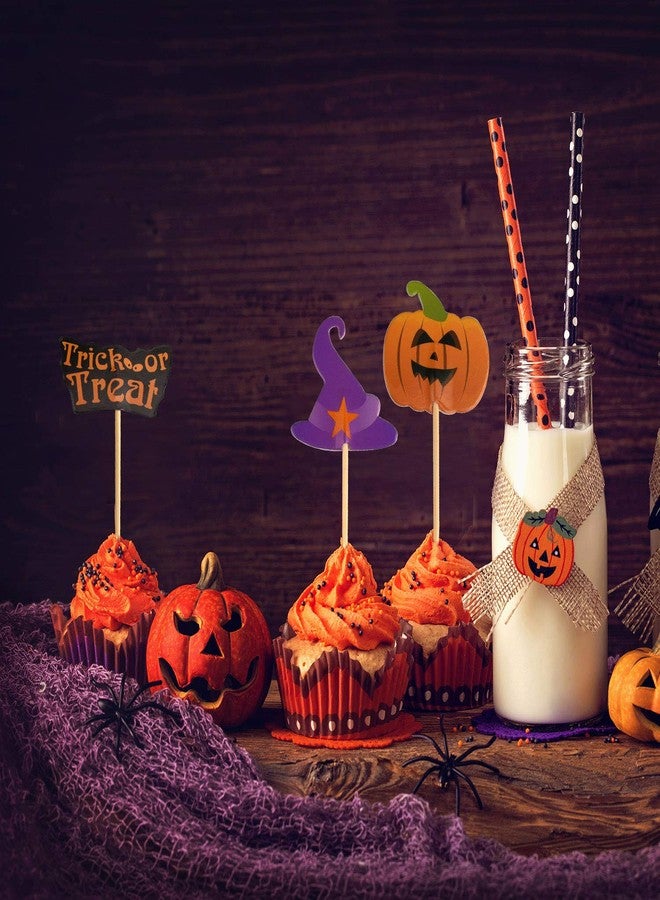 FEPITO 60 Piece Halloween Decoration Toppers - Toothpick Flags Markers for Party Decor - Image 5