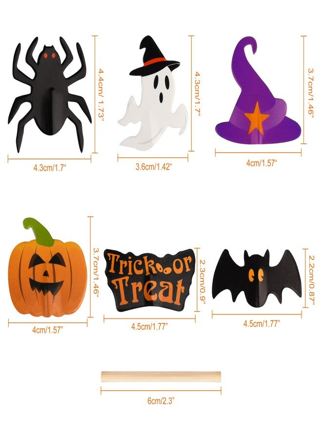 FEPITO 60 Piece Halloween Decoration Toppers - Toothpick Flags Markers for Party Decor - Image 2