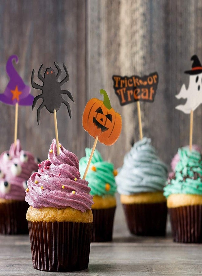 FEPITO 60 Piece Halloween Decoration Toppers - Toothpick Flags Markers for Party Decor - Image 4