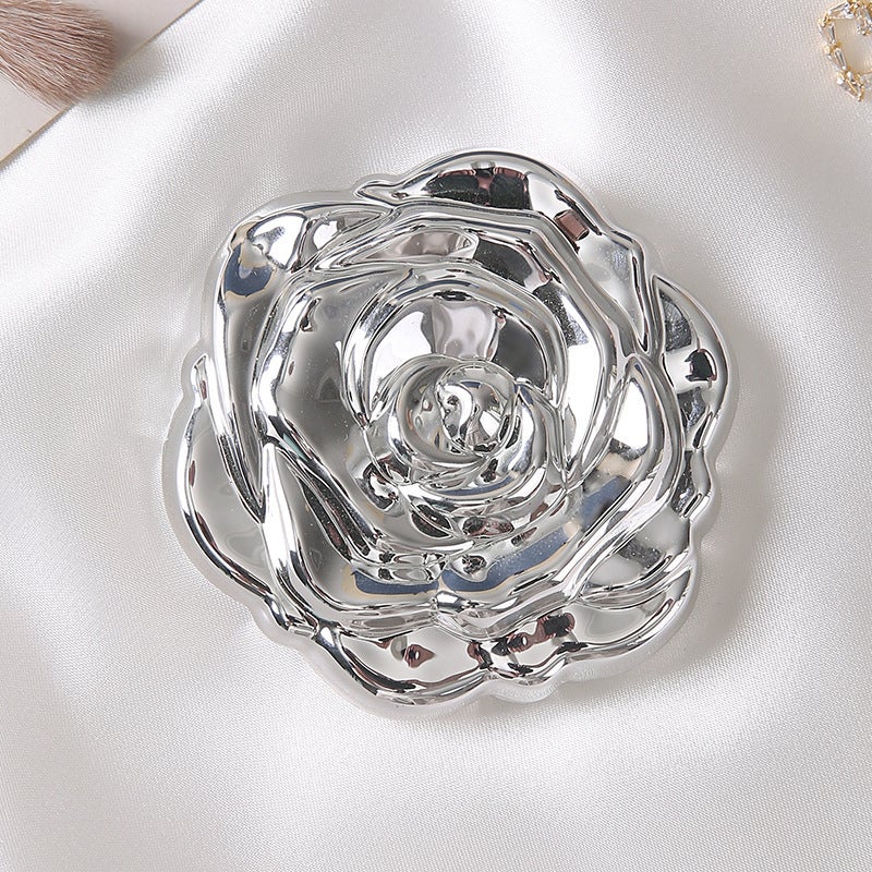 Portable Flip Rose Small Mirror Small Gift Mini Rose Flower Foldableing Double-Sided Mirror Girl Portable Makeup Mirror - Image 1