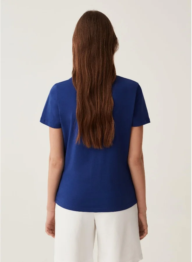 Ovs Ovs Cotton T-Shirt With Round Neck