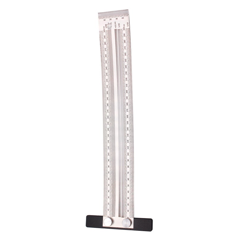 Precision Marking Ruler T-type Hole Ruler Stainless Woodworking Mark Line Gauge Measuring Tool - Image 1