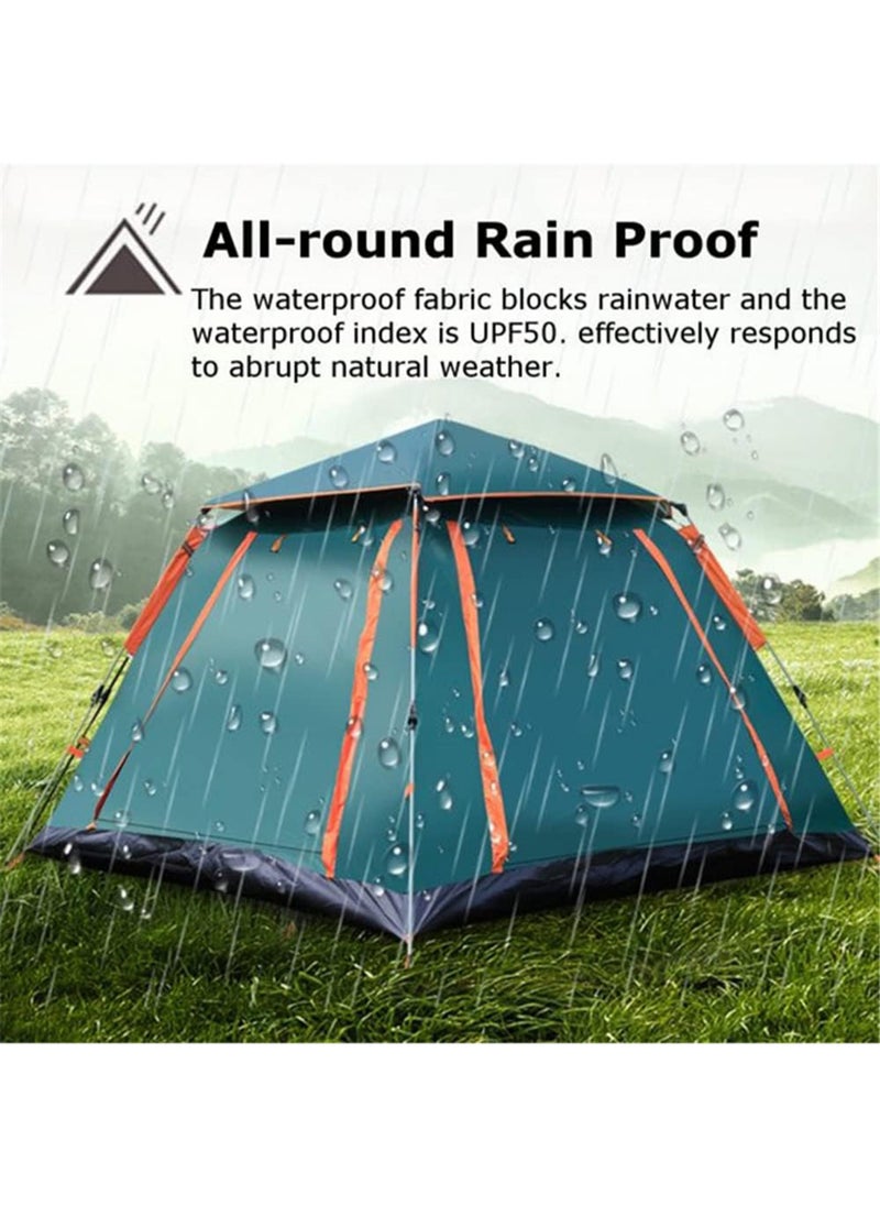 MissTiara - Instant Pop Up Outdoor Family Camping Tent for 3-5 Person with Carry Bag and Moisture-proof Pad Waterproof Windproof Ultraviolet-proof Cabin Tent - Image 1