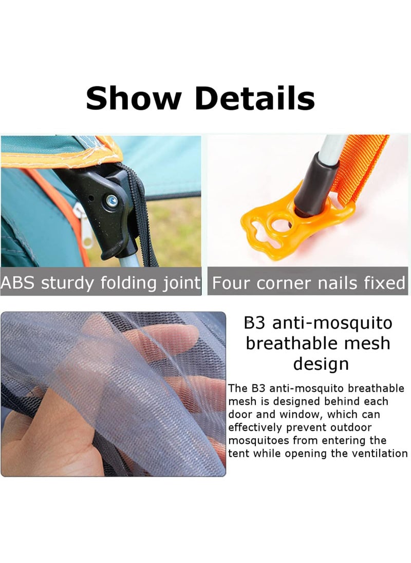 MissTiara - Instant Pop Up Outdoor Family Camping Tent for 3-5 Person with Carry Bag and Moisture-proof Pad Waterproof Windproof Ultraviolet-proof Cabin Tent - Image 1