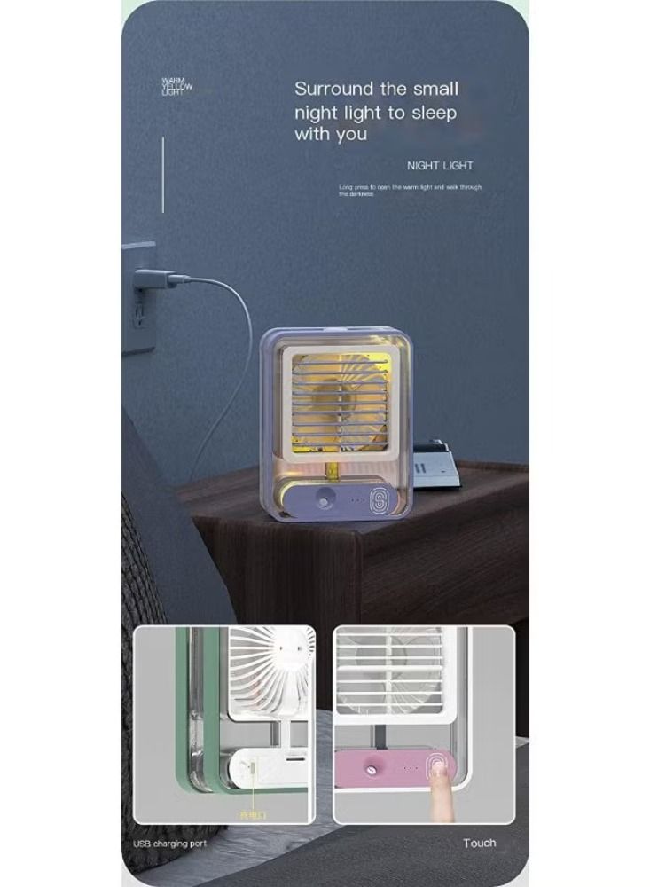 Dream Zone مروحة رذاذ صغيرة محمولة باليد مزودة بمنفذ USB مع مروحة رش تعمل بالبطارية مضيئة للسفر والمنزل والمكتب والتخييم في الهواء الطلق - Image 3