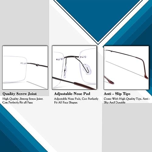 Redex Titanium Glasses Frame, Rimless Frameless Optical Eyewear Eyeglasses for Men and Women - Image 5