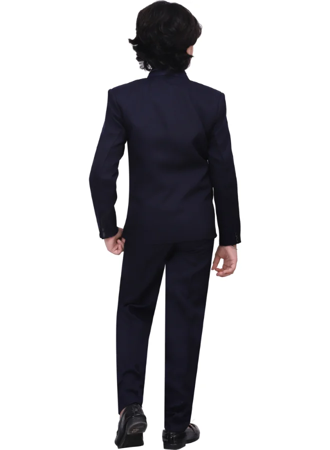 BT DEZINES Boys Dark Blue 5-Piece Suit Set