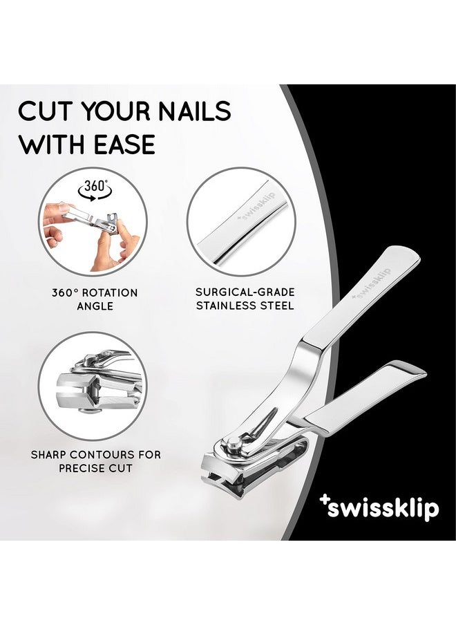 Swissklip Swissklip Nail Clippers for Men & Women | Finger Nail Clippers for Adult with 360 Degree Rotating Head I Fingernail Clippers for Women I Surgical-Grade Stainless Steel Material  - Image 3