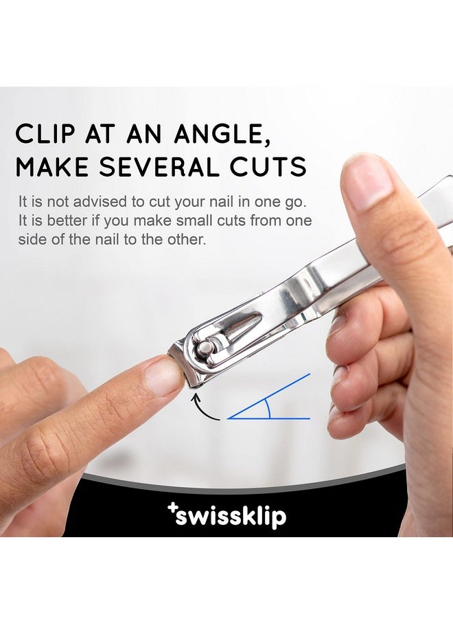 Swissklip Swissklip Nail Clippers for Men & Women | Finger Nail Clippers for Adult with 360 Degree Rotating Head I Fingernail Clippers for Women I Surgical-Grade Stainless Steel Material  - Image 2