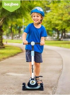 BAYBEE Baybee Rolo Skate Scooter for Kids 3 Wheel Kids Scooter with 3 Height Adjustable Baby Scooter with LED PU Wheels, Light & Music Kick Scooter for Baby Scooter for Kids 3 to 8 Years Boy Girl Blue  - Image 2