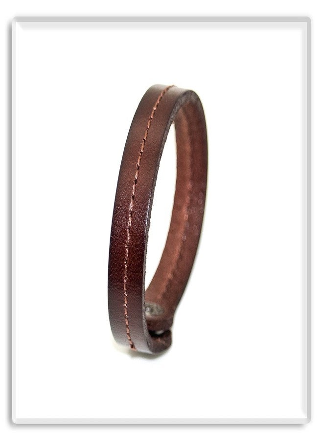 Xusamss Punk Rock Snap Wristband Leather Cuff Bracelet(Brown) - Image 5