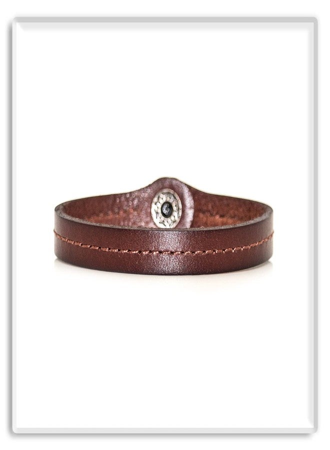 Xusamss Punk Rock Snap Wristband Leather Cuff Bracelet(Brown) - Image 2