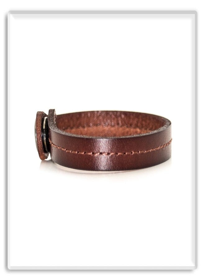 Xusamss Punk Rock Snap Wristband Leather Cuff Bracelet(Brown) - Image 4