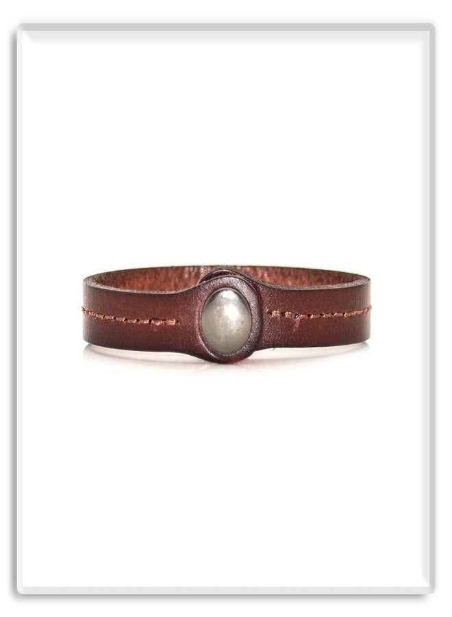 Xusamss Punk Rock Snap Wristband Leather Cuff Bracelet(Brown) - Image 3