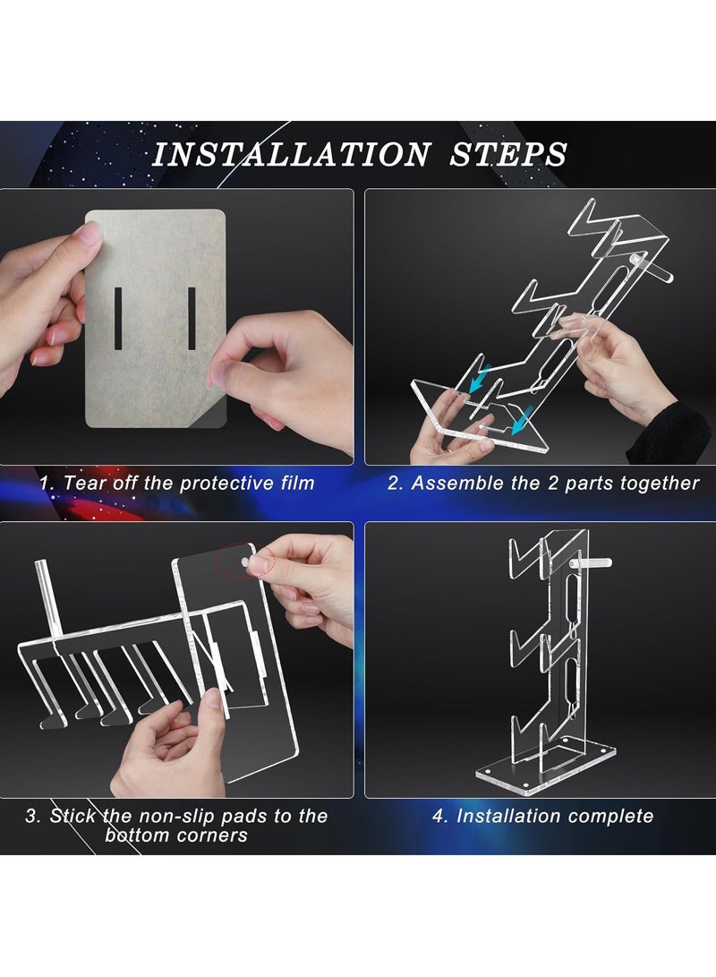 Xkimos Universal 3-Layer Game Controller Holder and Headset Stand 3 Tier Storage Bracket Compatible with PS5 Pro PS5 PS5 Slim Gaming Accessories for Home Office Daily Use - Image 5
