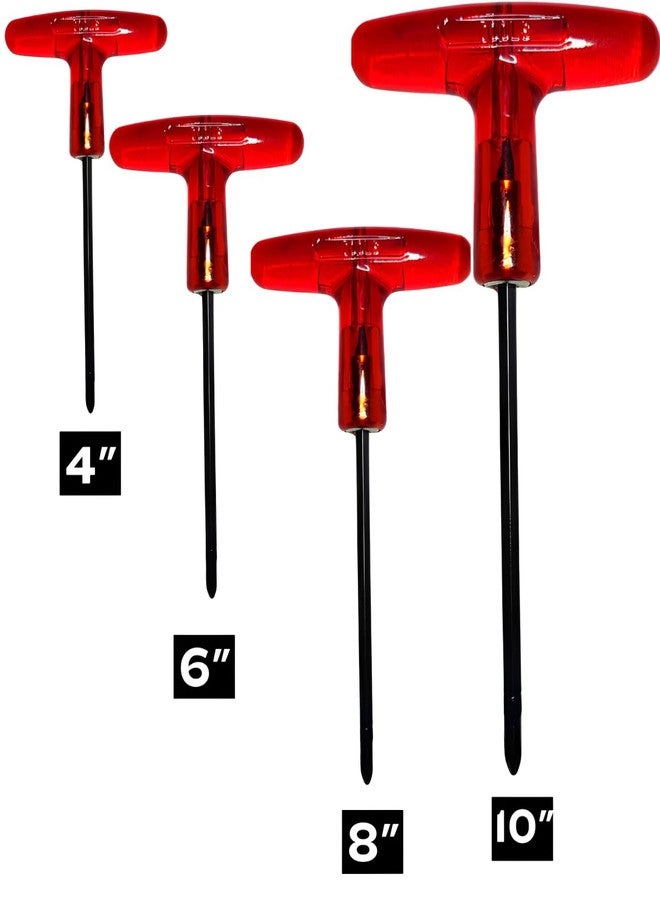 ZIODIC Reversible Screwdriver Set with Long Handles, T-Driver Kit, 4 Pieces, Red - Image 2