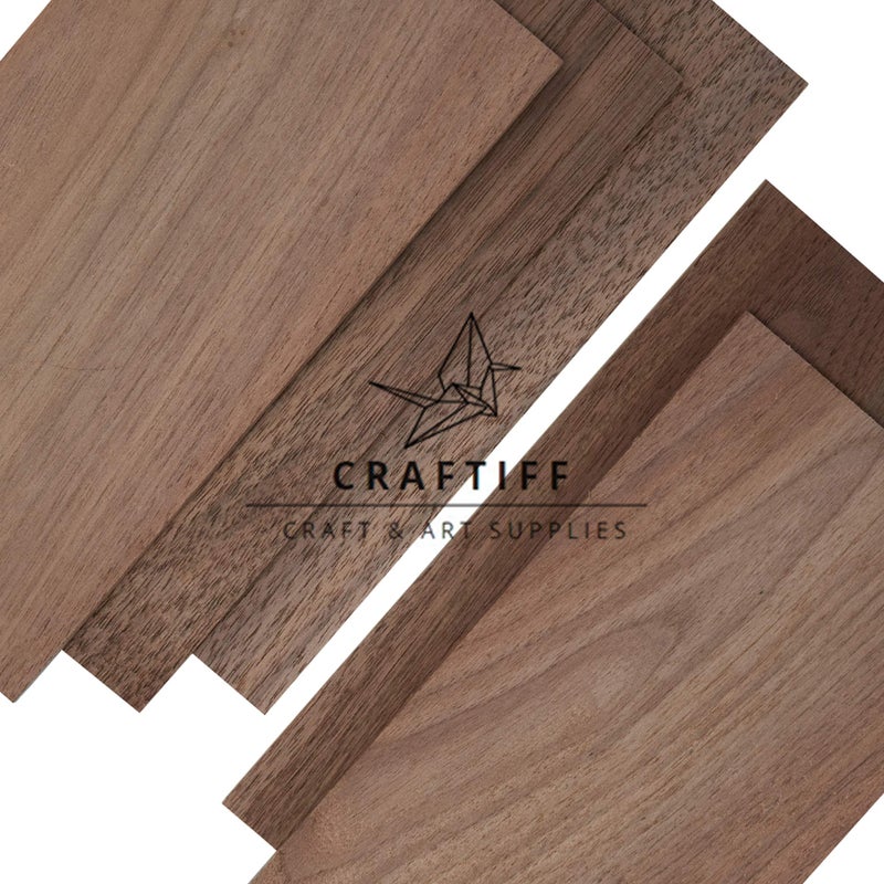 Craftiff Walnut Wood Sheets Thin Lumber, Black Dark Unfinished Board for Crafts - Pack of 5 by Craftiff - Image 4