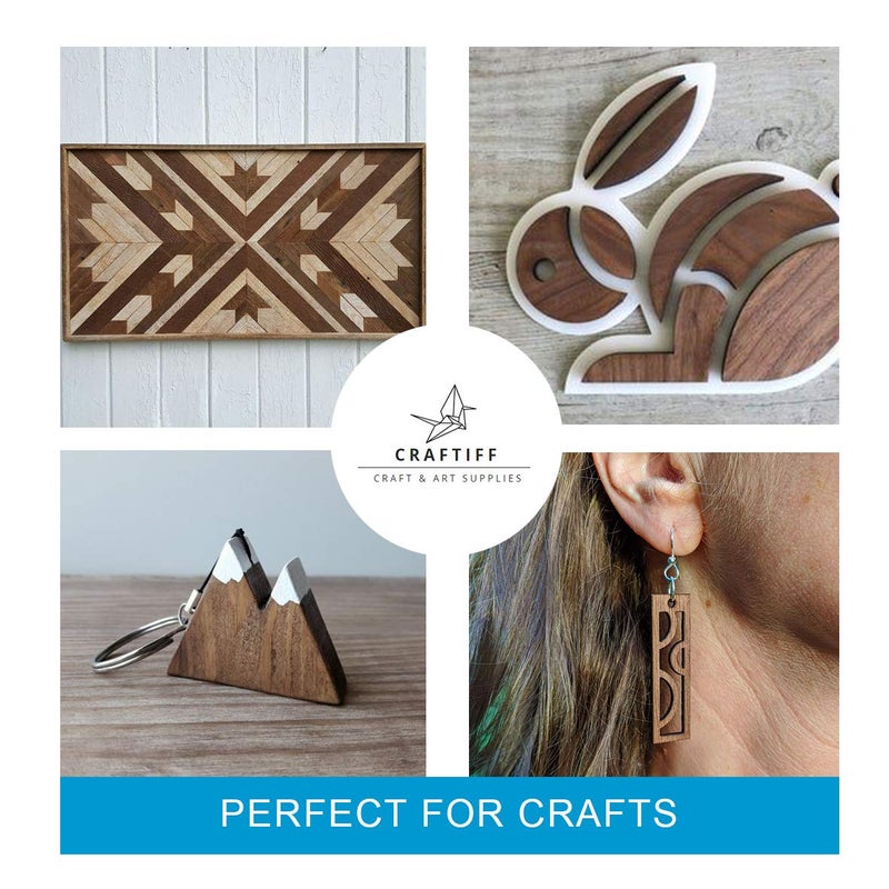 Craftiff Walnut Wood Sheets Thin Lumber, Black Dark Unfinished Board for Crafts - Pack of 5 by Craftiff - Image 5