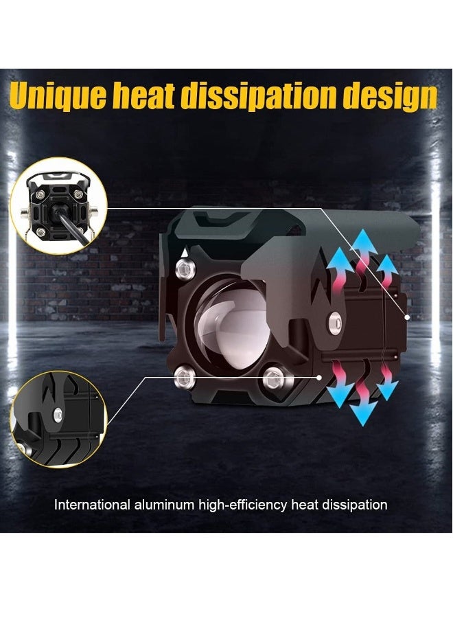 Loquat Motorcycle LED Driving Fog Lights, Dual Color 60W 6000lm Off Road Light Pod for Motorcycle Truck SUV UTV ATV Tractor - Image 3