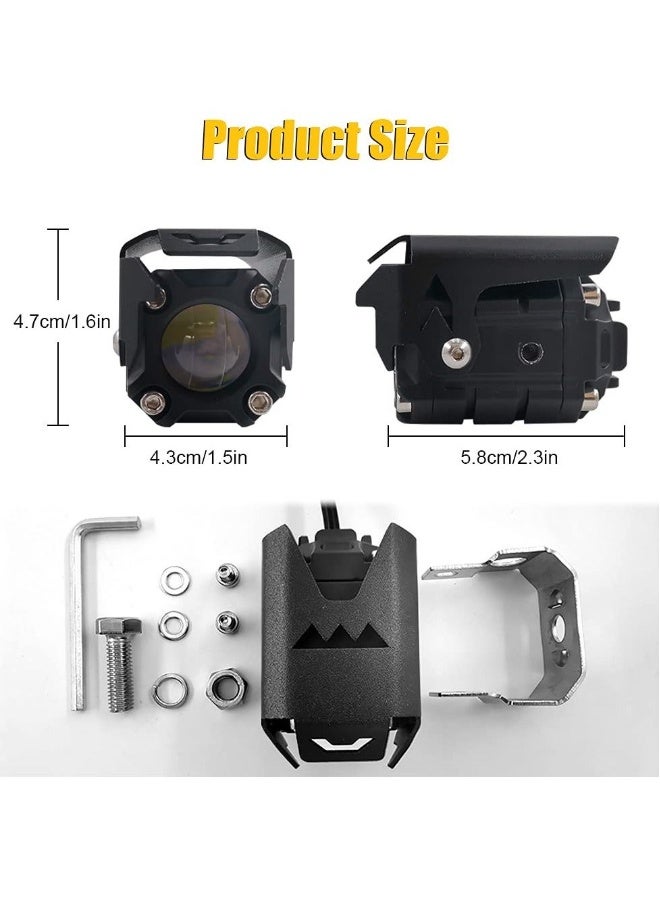 Loquat Motorcycle LED Driving Fog Lights, Dual Color 60W 6000lm Off Road Light Pod for Motorcycle Truck SUV UTV ATV Tractor - Image 5