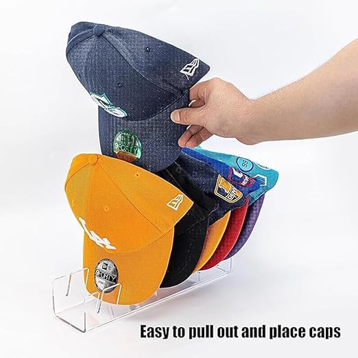 Generic Acrylic Cap Stands Holder Organizer Display Stand Fitted Hats for Home Shop acrylic Hat Rack, Baseball cricket Cap Holder for Home or Office, Hanging Hat Rack Transparent (pack of 2) - Image 4