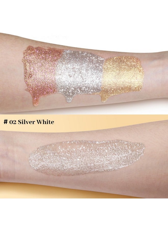 يوكانبي قطرات مكياج هايلايتر من UCANBE، لمعان للجسم، سائل ندي، توهج للوجه، لامع للنساء، إضاءة ثلاثية الأبعاد، بريق للوجه (فضي، أبيض خرافي - 02) - Image 3