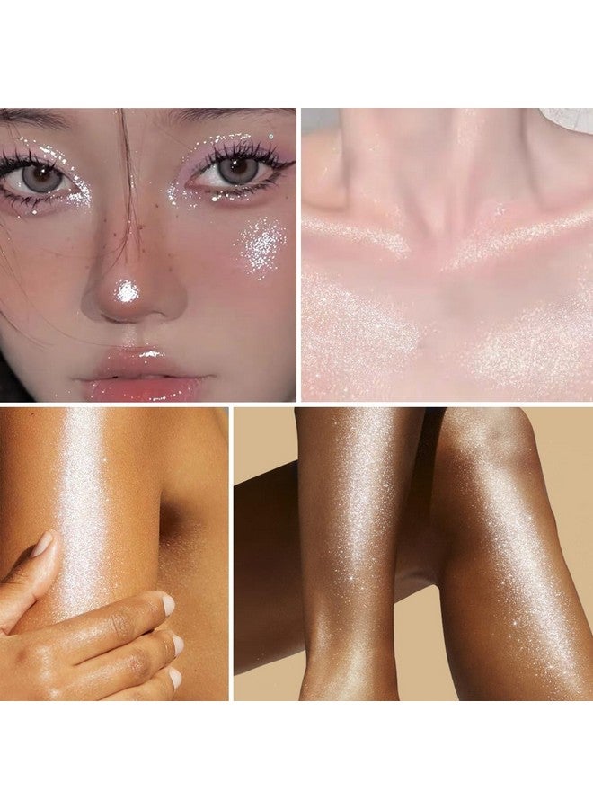 يوكانبي قطرات مكياج هايلايتر من UCANBE، لمعان للجسم، سائل ندي، توهج للوجه، لامع للنساء، إضاءة ثلاثية الأبعاد، بريق للوجه (فضي، أبيض خرافي - 02) - Image 4