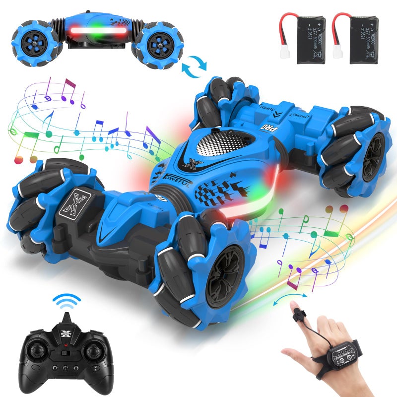 Fosgoit RC Car Gesture Sensing Stunt Car Toys for Boys Girls 612 Best Gifts for Kids Boys 6 7 8 9 10 11 12 Years Old 24GHz 4WD RC Toy OffRoad 360 Rotate AllRound Drift with Lights Music