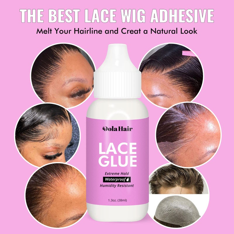 Dolahair طقم غراء شعر الدمى - طقم غراء أمامي للشعر المستعار - غراء مقاوم للماء - غراء قوي لتثبيت الشعر المستعار - طقم تركيب الشعر المستعار - طقم أمامي - لاصق استبدال الشعر - ربط غير مرئي - Image 2