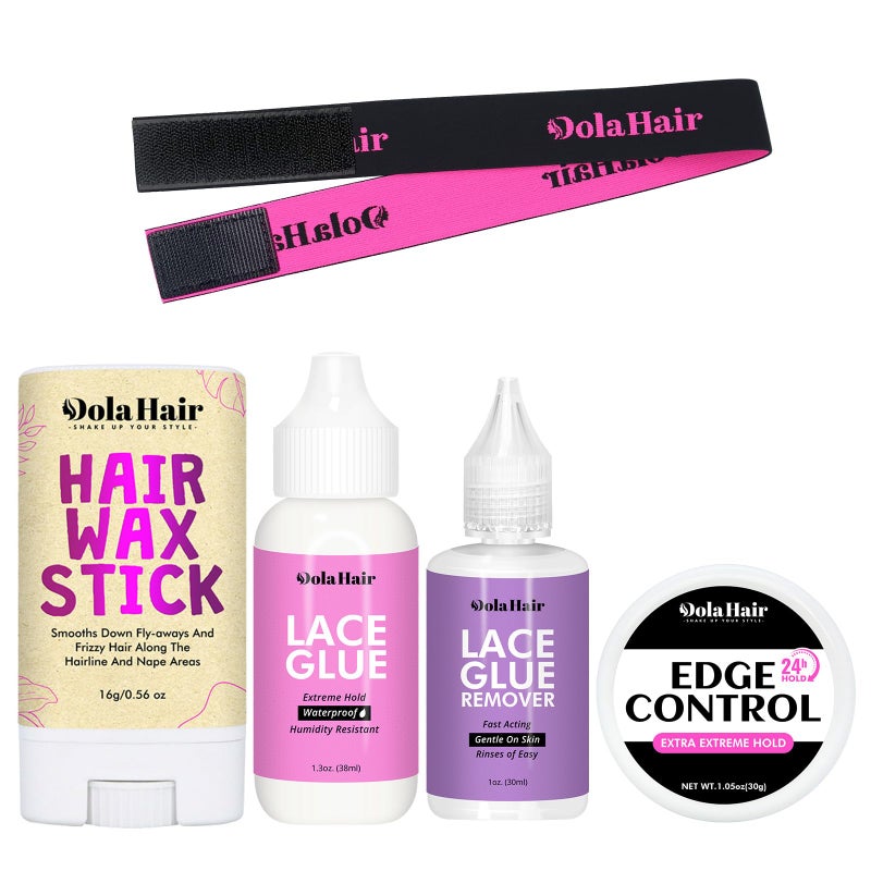 Dolahair طقم غراء شعر الدمى - طقم غراء أمامي للشعر المستعار - غراء مقاوم للماء - غراء قوي لتثبيت الشعر المستعار - طقم تركيب الشعر المستعار - طقم أمامي - لاصق استبدال الشعر - ربط غير مرئي - Image 1