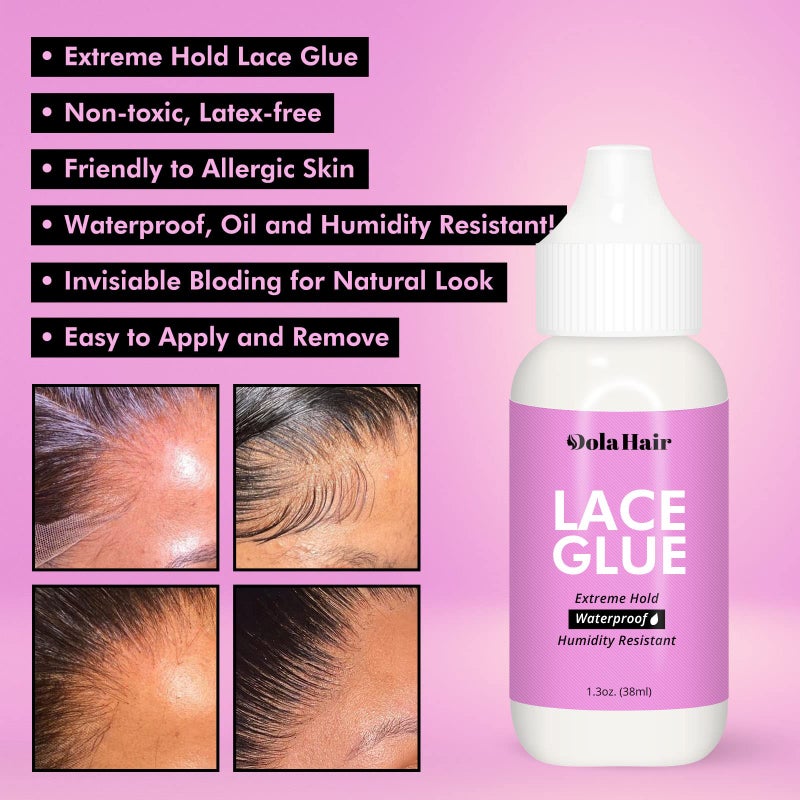 Dolahair طقم غراء شعر الدمى - طقم غراء أمامي للشعر المستعار - غراء مقاوم للماء - غراء قوي لتثبيت الشعر المستعار - طقم تركيب الشعر المستعار - طقم أمامي - لاصق استبدال الشعر - ربط غير مرئي - Image 5