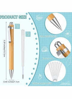 Y&D Bamboo Wooden Ballpoint Pen Laser Engraved DIY Natural Wood Retractable Pens, Extra Black Ink Refills Journaling Set for Back to School Supplies (20 Pcs)  - Image 2