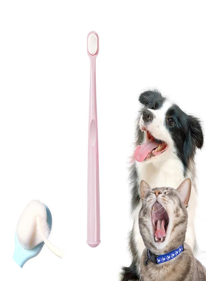 KnocKconK Cat Toothbrush, Soft Small Dog Dental Toothbrush Silicone, Easy Teeth Cleaning Head, Pet Deep Clean Dense Brush, Safe and Effective Oral Care, Brush Away Bad Breath, Easy to Handle, Pink - Image 1