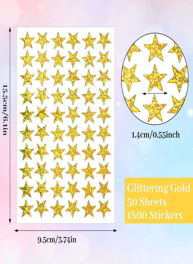simarro Gold Stars Stickers, 1800 Pcs 30 Sheets 60 Per Sheet, Stars Sticker for Kids Reward Chart, Small Gold Star Sticker for Classroom Behavior, Teachers Parents Office Supplies - Image 2