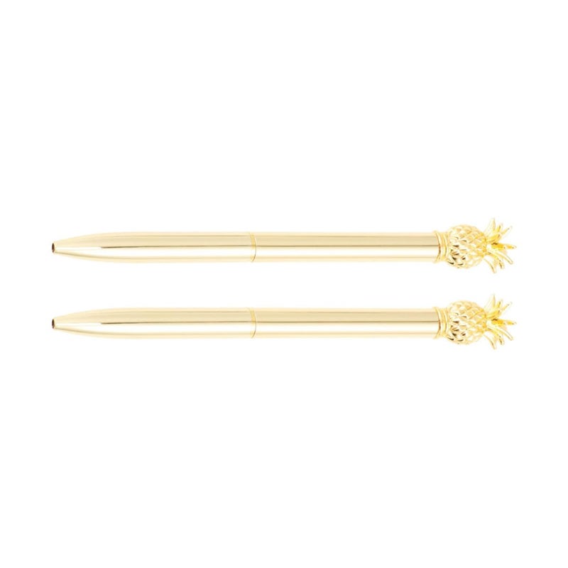 Gold Plated Metal Ballpoint Pens 2 Pack Rollerball Signature Writing Pens for Office Business Students - Image 2