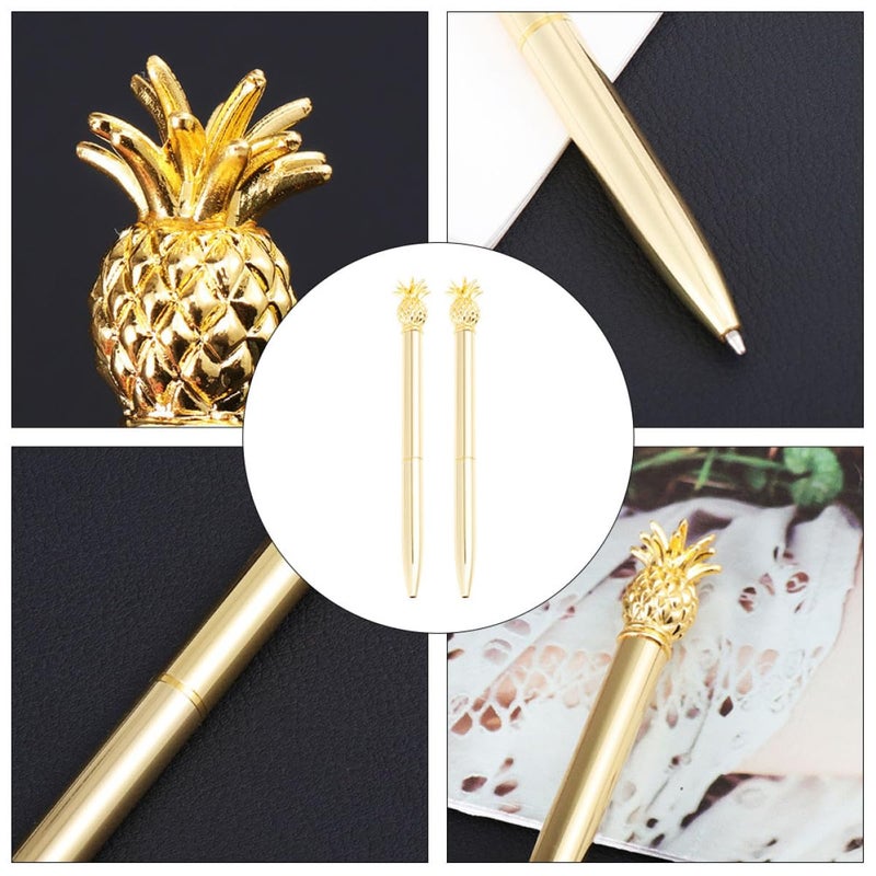 Gold Plated Metal Ballpoint Pens 2 Pack Rollerball Signature Writing Pens for Office Business Students - Image 4
