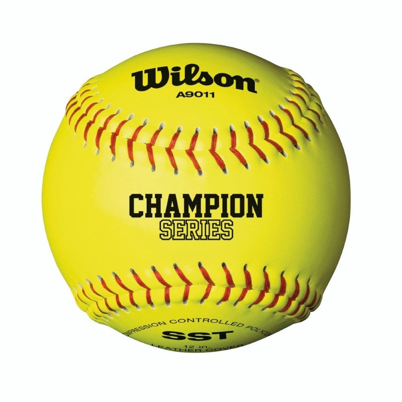 WILSON Sporting Goods High School and Adult Fast Pitch 12" Balls, Polycore, Optic Yellow (1 Dozen), SS-SMS-1003072