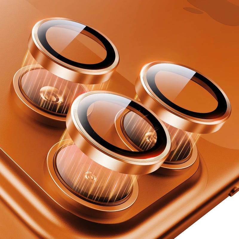 Hoerrye for iPhone 17 Pro Max/17 Pro Camera Lens Protector - [Top 9H+ Tempered Glass - 12FT Military Grade] Invisible Fit Camera Screen Protector Cover Accessories Case Friendly,Cosmic Orange - Image 1