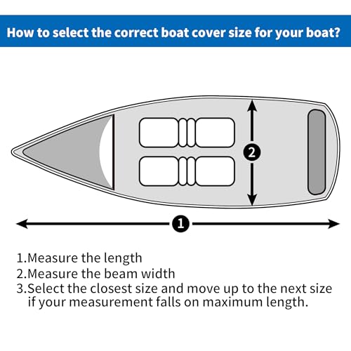 iCOVER Trailerable Boat Cover- 16'-18.5' Heavy Duty Waterproof Tarp Covers with Storage Bag, Fits V-Hull, Fish&Ski, Pro-Style, Fishing, Runabout, Bass Boats, up to 16ft-18.5ft Long X 94" Wide - Image 5