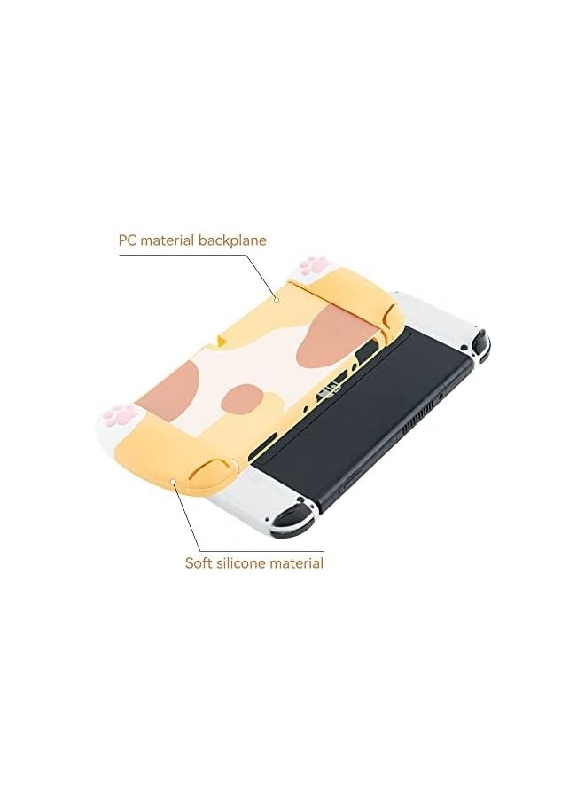 PROMASS Cute Cat Paw Ergonomic Protective Case Cover Compatible with Nintendo Switch OLED Console and Joy Con, Shock-Absorption and Anti-Scratch Slim Cover Skin for Switch OLED Model  - Image 5
