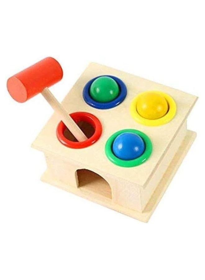 Wooden Ball Hammer Toy Set  Educational Pounding Bench with Colorful Balls & Small Hammer, Early Learning Game for Toddlers Ages 13, Montessori Fine Motor Skill Toy