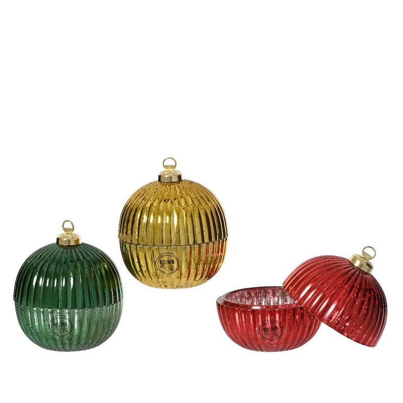 صندوق تخزين زجاجي كامينغك - 10.1 سم زينة عيد الميلاد، ديكور منزلي احتفالي، حاوية زخرفية، 1 قطعة بألوان متنوعة