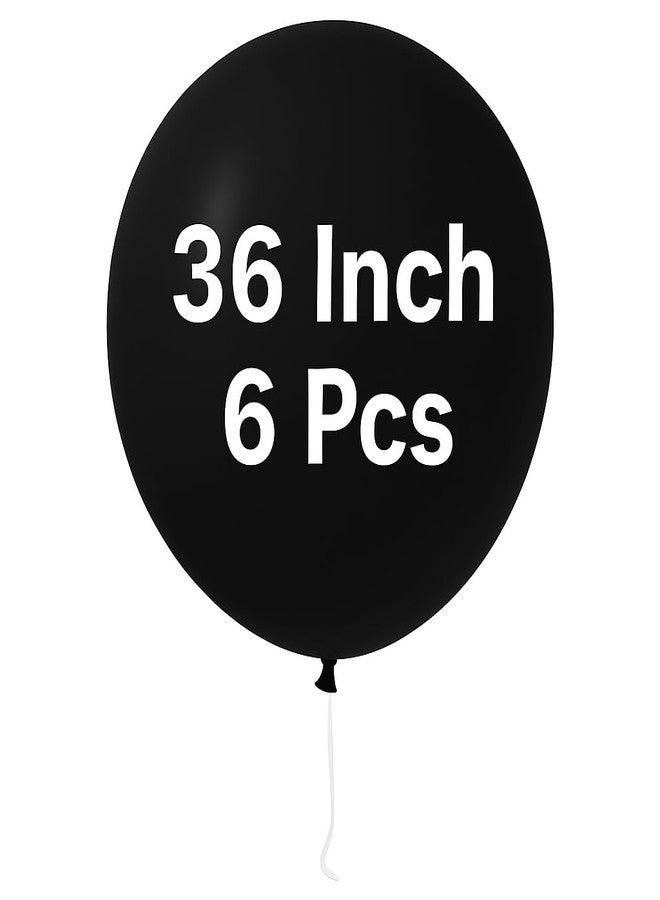PMLAND 36 Inch Black Giant Jumbo Latex Balloon - 6 Pcs Per Package - Premium Helium Quality - Image 2