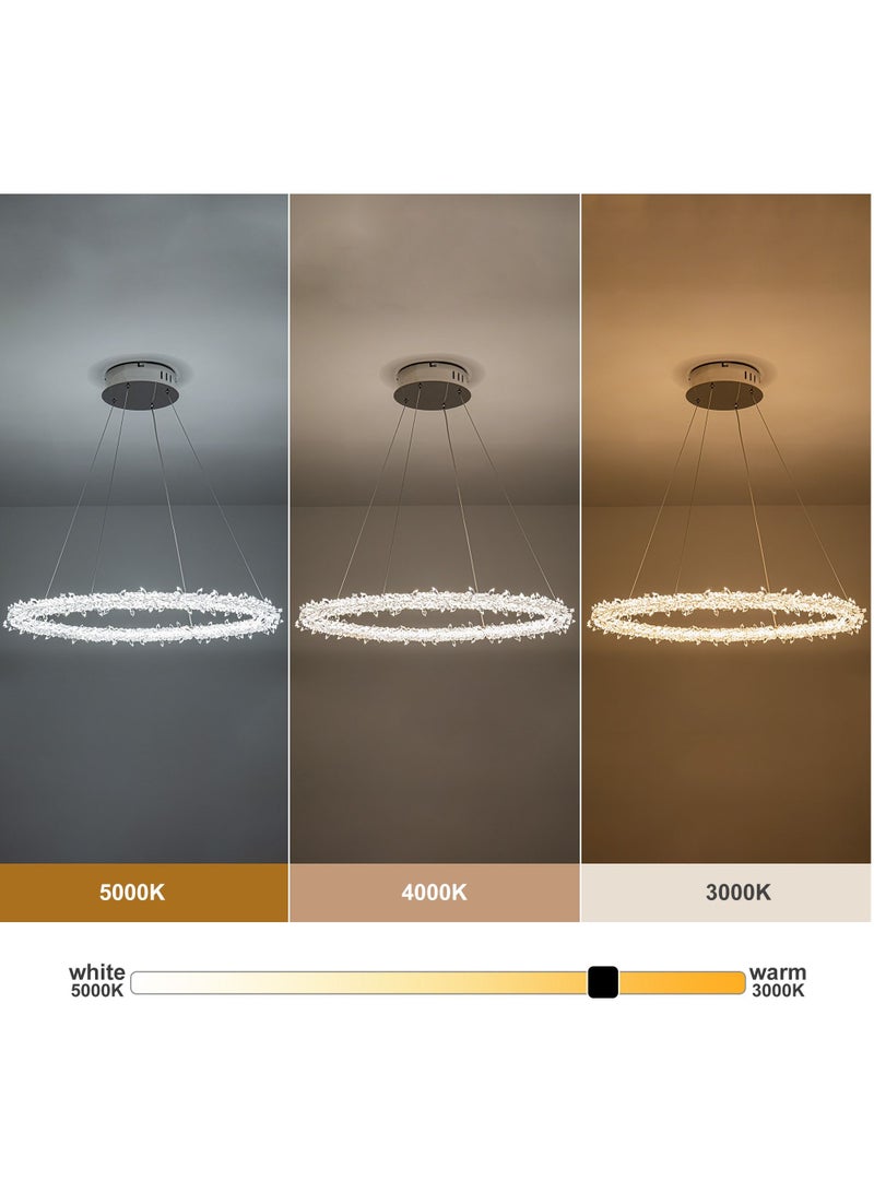 NeverEnd Elegant Italian Design Crystal Pendant Light Ceiling Hanging Chrome Crystal Chandelier Single Ring - Image 2